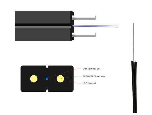 9/125 FTTH Optical Fiber Cable PVC 2 Core Fiber Optic Cable 3.0MM