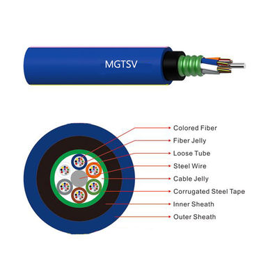 G652 G655 Multimode Outdoor Optical Fiber Cable MGTSV Stranded Loose Tube Mining