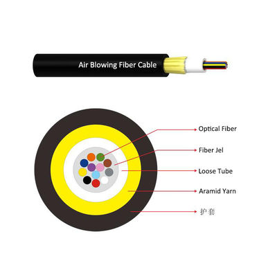 Outdoor Optical Fiber Air Blown Micro Cable G652D G657A1 24 Core OM3