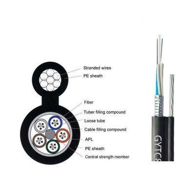 12 Core GYTC8A Aerial Multimode Fiber Optic Cable Self Supporting