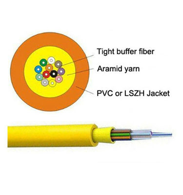 GJFJV 24 Core Indoor Optical Fiber Cable Bundle Optic Distribution Cable 10mm