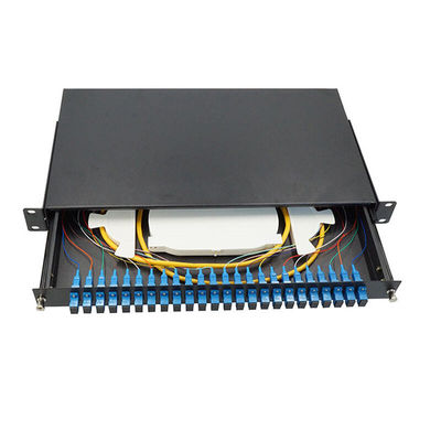 FTTH 1U 48 Port Sliding Optical Fiber Patch Panel OSP SC LC