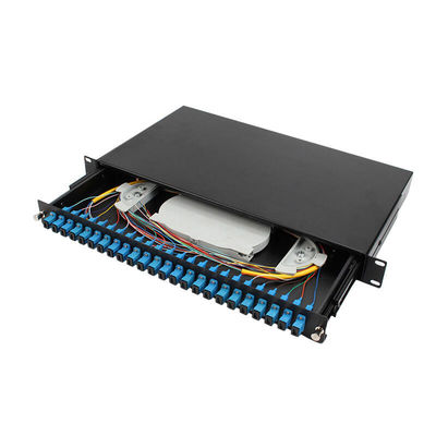 FTTH 1U 48 Port Sliding Optical Fiber Patch Panel OSP SC LC