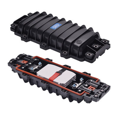 5009H 144 Core Optical Fiber Cable Splicing Horizontal Inline Joint Closure 2Inlets 2 Outlets