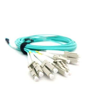 ISO9001 MTP MPO To LC Uniboot Cables Female Fanout Cables Fiber Patch Cord 12C OM3 LSZH OFNP