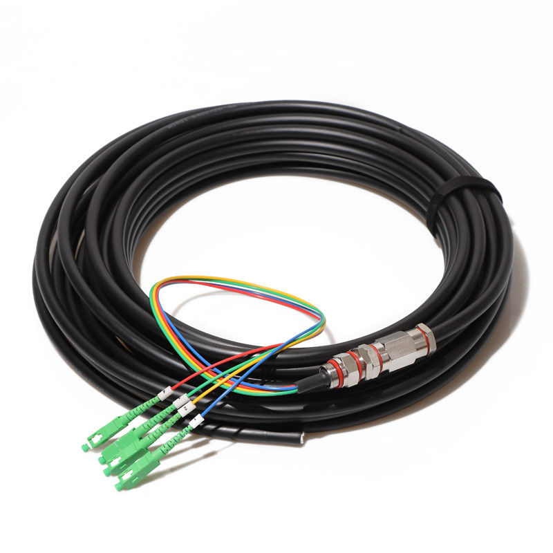 FC APC Type Connectors Fiber Patch Cord Waterproof Pigtail 4F 0.3dB