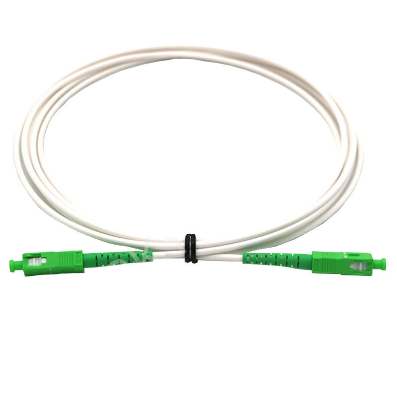 3.0MM G657A2 Optical Fiber Patch Cord SM SIMPLEX SC APC To SC APC White Patch Cord